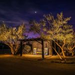 exterior lighting to highlight desert barn and trees
