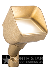 Sandstone-finish square wash light fixture with a frosted lens, product view