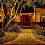 North Star Outdoor Lighting in Scottsdale Arizona showing uplighting on front yard of home